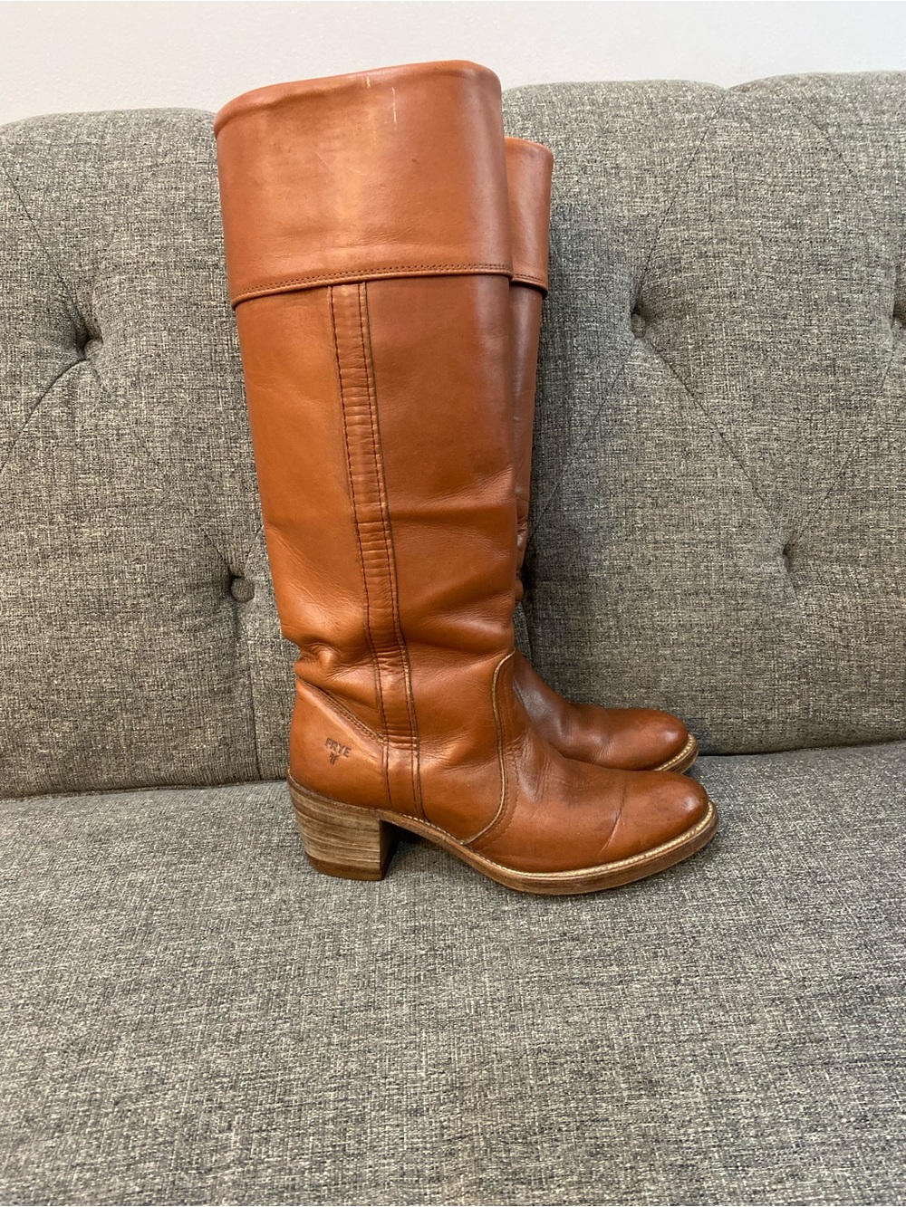 Frye Vintage 70’s Brown Leather Campus Cuff Boots Women’s Size 8